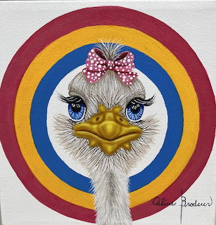 Ostrich with Polka Dot Bow
