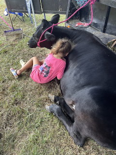Girl Hugging Cow