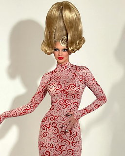 Fashion Doll Red Swirl Dress