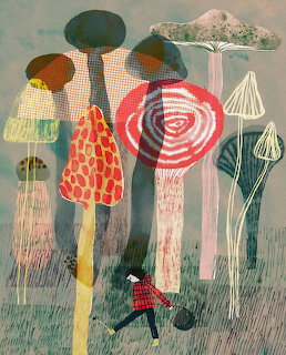 Sureal Mushroom Forest Illustration