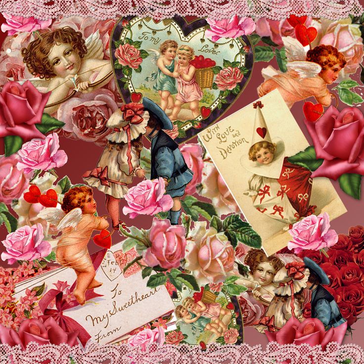 Victorian Valentine Collage