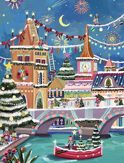 Christmas Village Night Scene