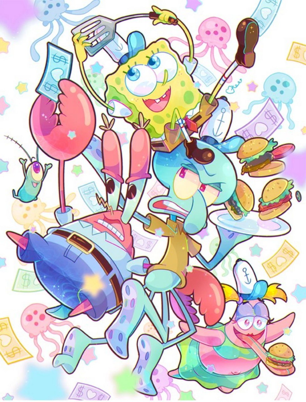 SpongeBob SquarePants cartoon character smiling