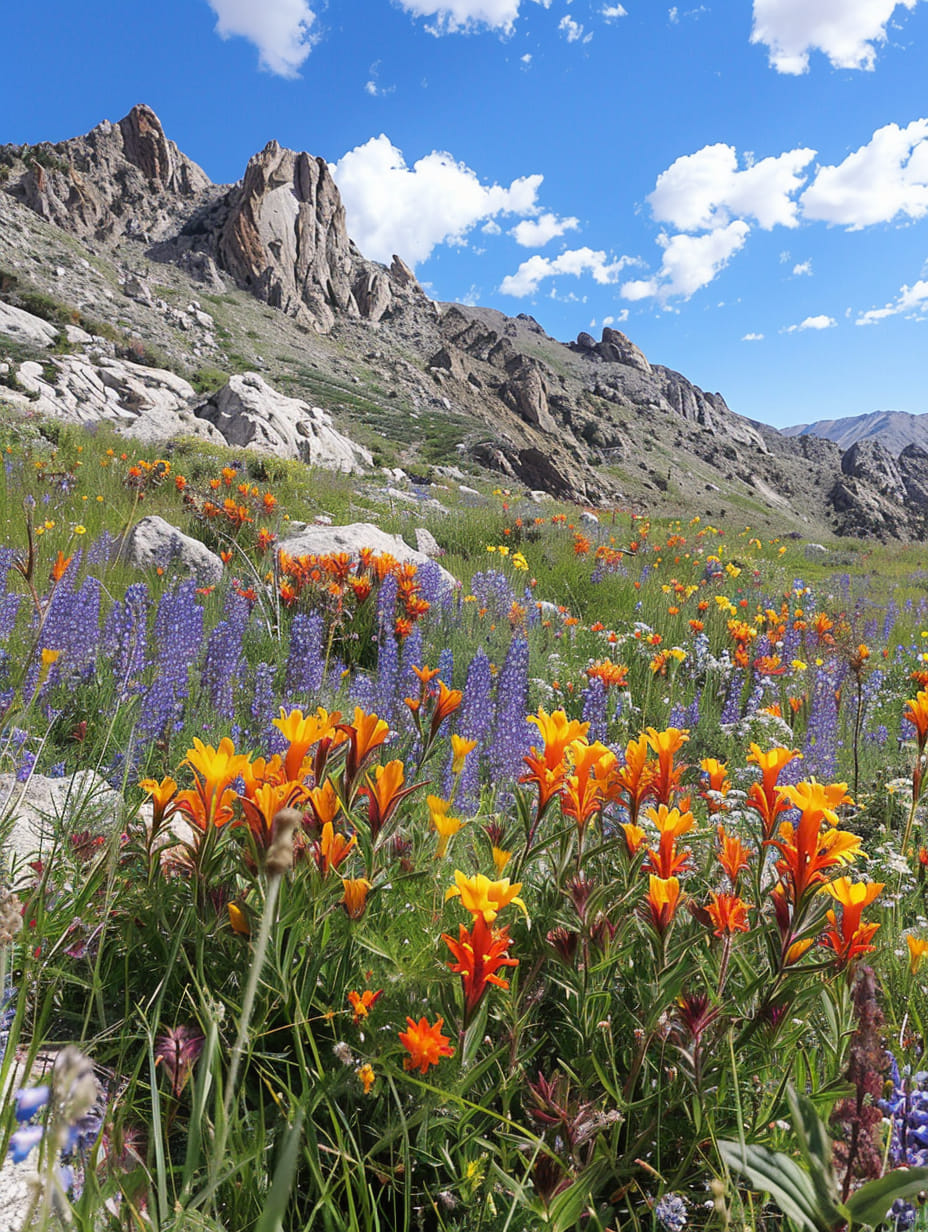 Wildflowers Mountain Landscape