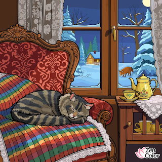 Cozy Winter Cat Scene
