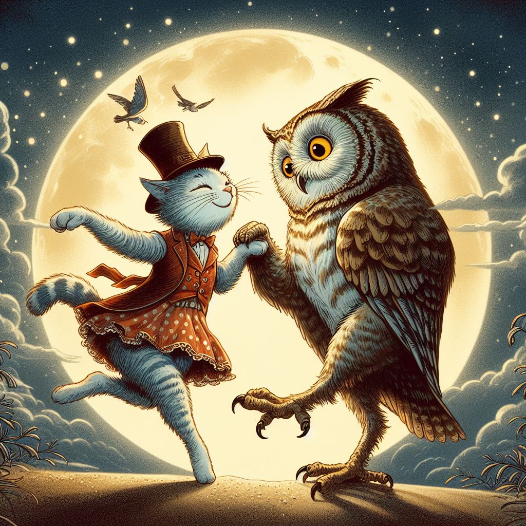 Owl and Cat Dancing