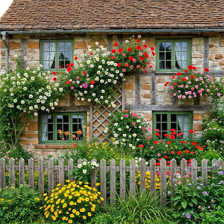 English Stone Cottage Garden
