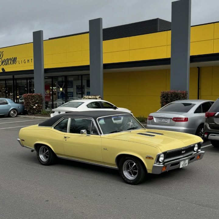 Classic Yellow Muscle Car