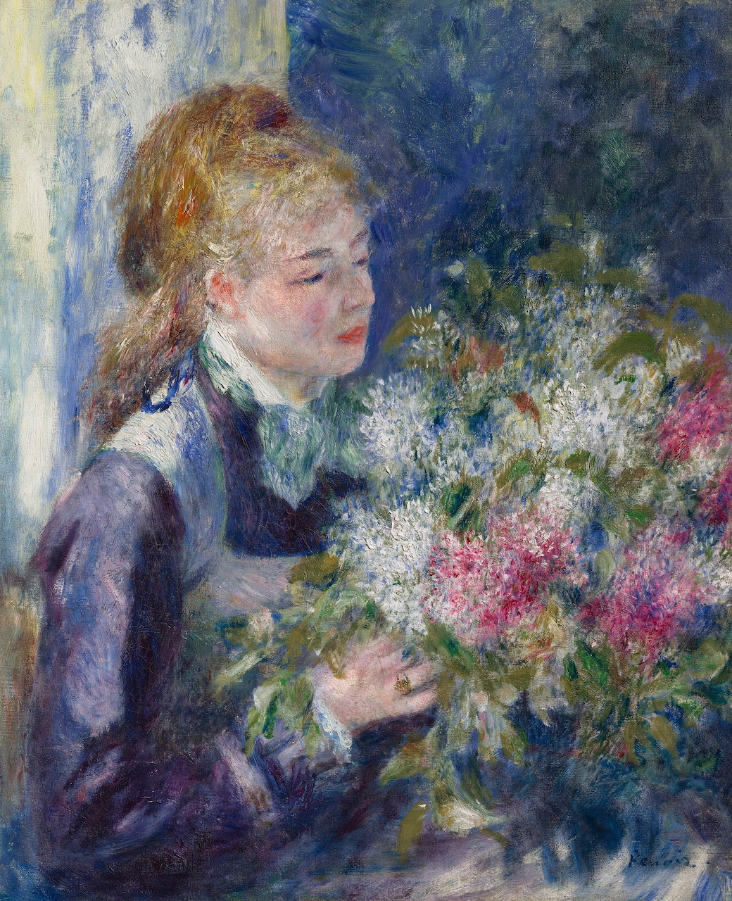 Woman with Lilacs