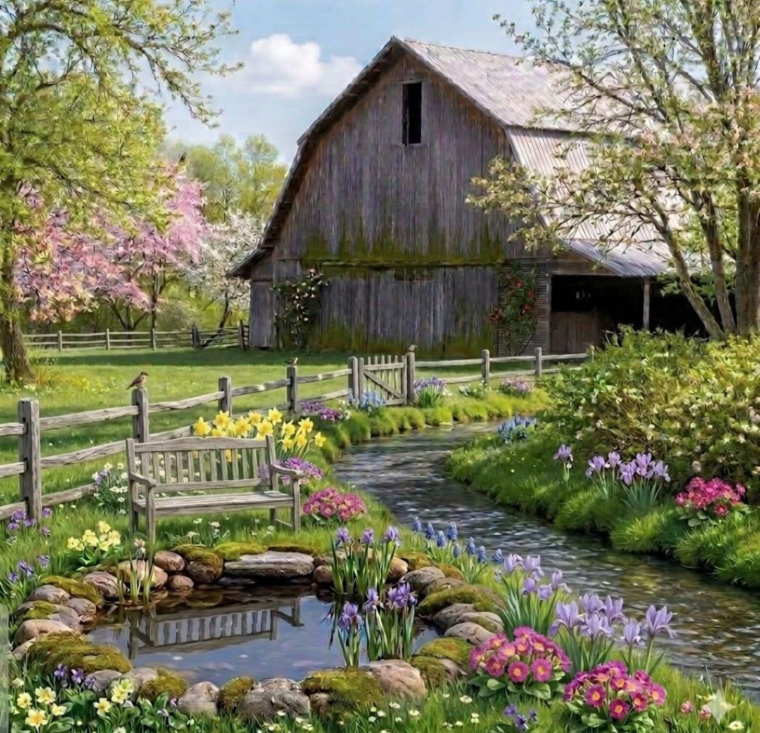 Rustic Barn Garden Spring