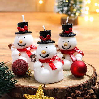 Snowman Candles Christmas Decoration