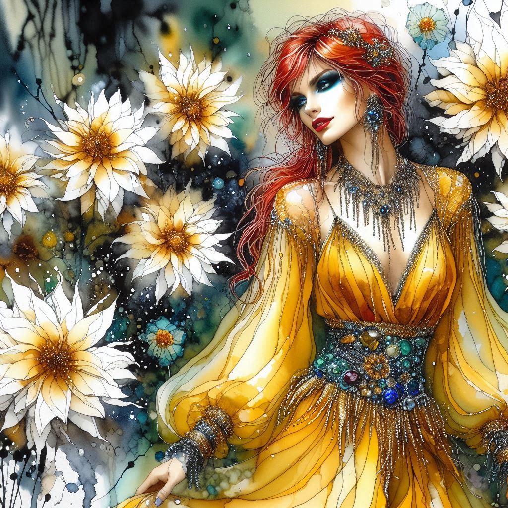 Red-Haired Flower Woman