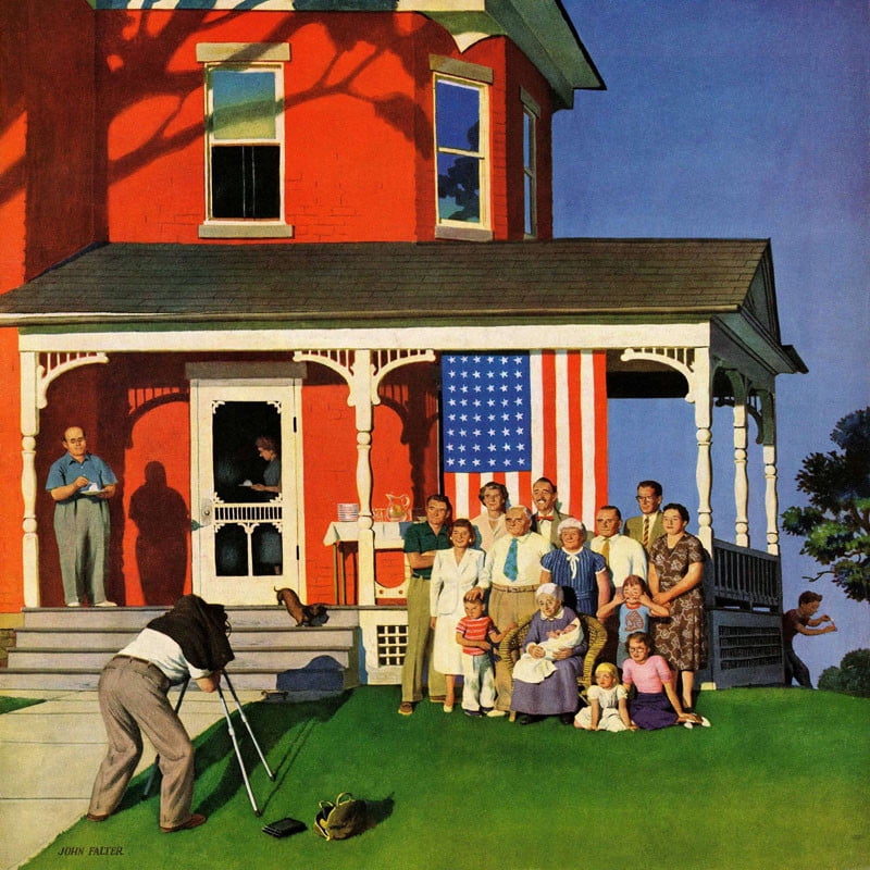 American Family Portrait Illustration