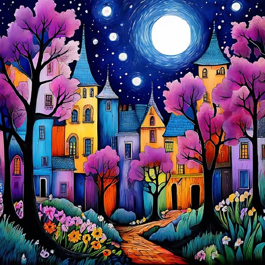 Colorful Village Night