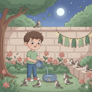 Boy Feeding Birds