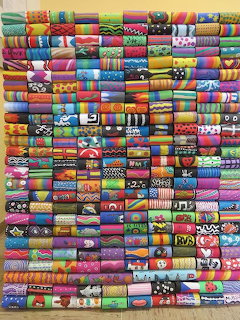 Colorful Fabric Rolls Stack