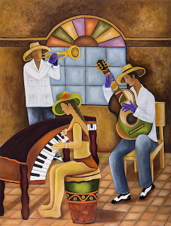 Cuban Jazz Musicians Painting