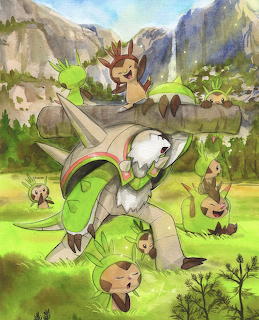 Chespin Pokémon Helping Out