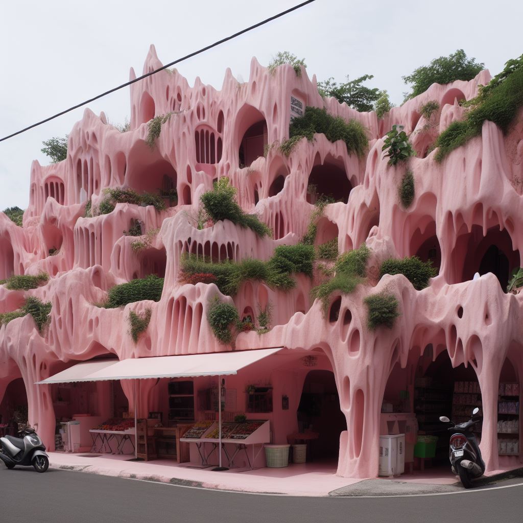 Pink Fantasy Cave Town
