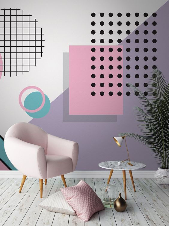 Pastel 1980s Living Room