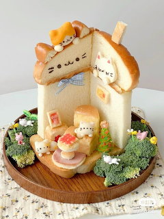 Cat Bread House Diorama