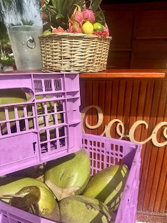 Coconuts in Purple Crate