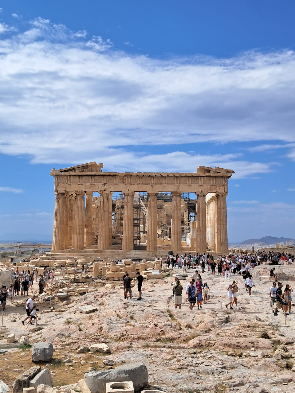 Ancient Parthenon temple on the Acropolis hill in Athens, Greece