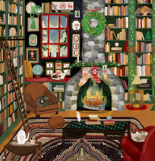 Cozy Christmas Library
