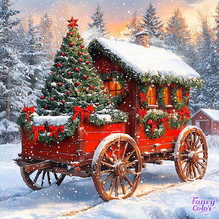 Christmas Wagon Winter