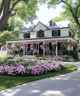 White Farmhouse Garden