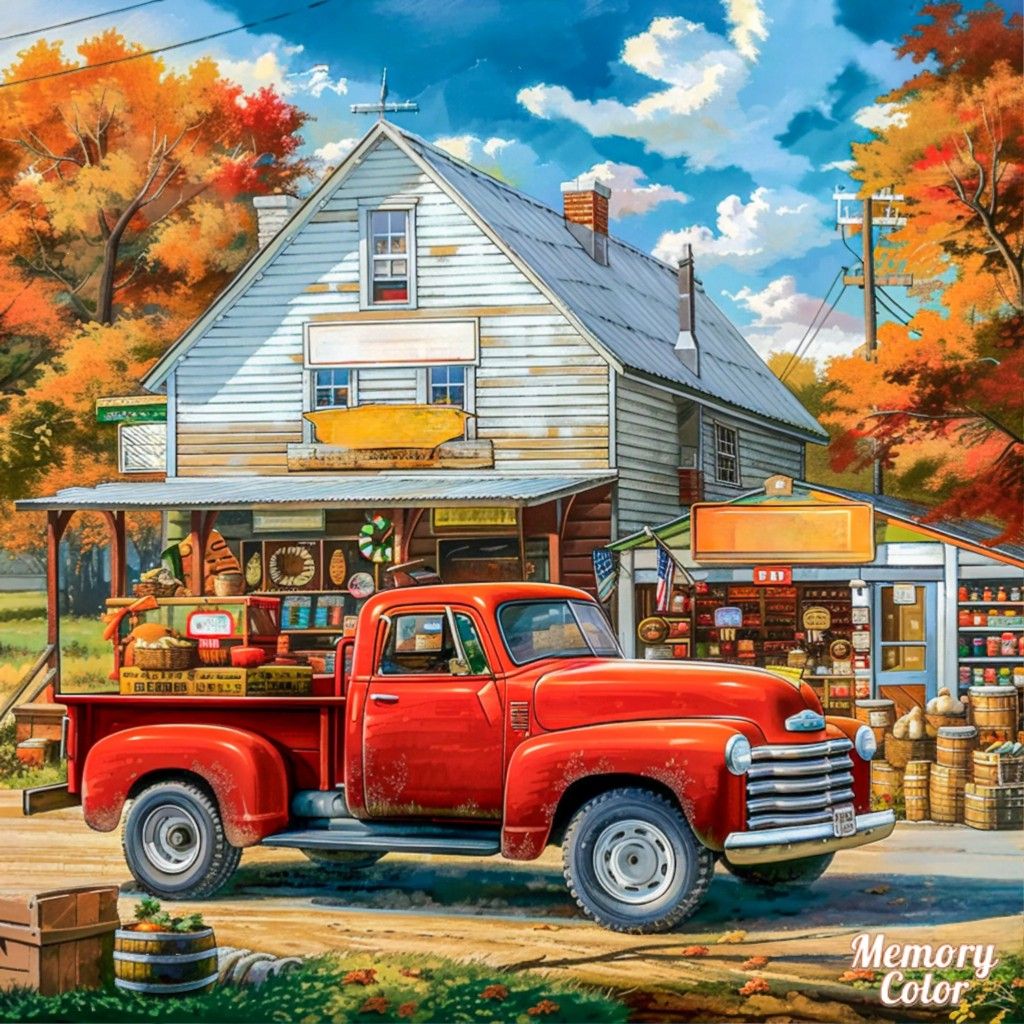 Autumn Country Store Scene