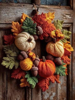 Knitted Autumn Wreath