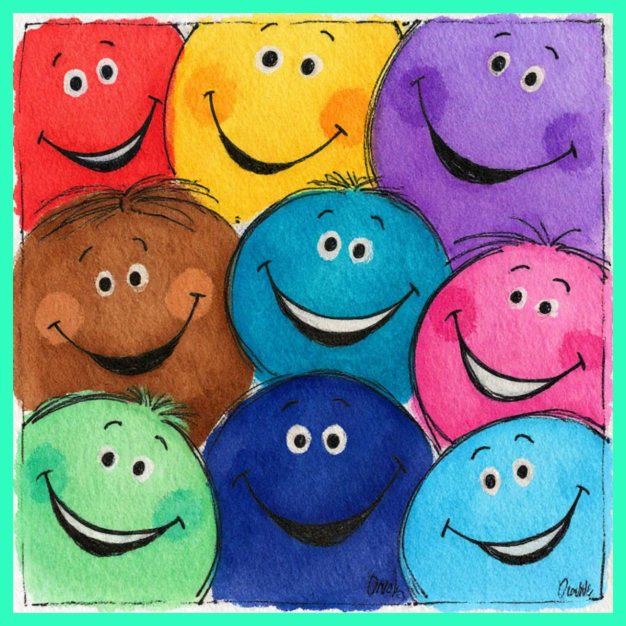 Colorful Smiling Faces