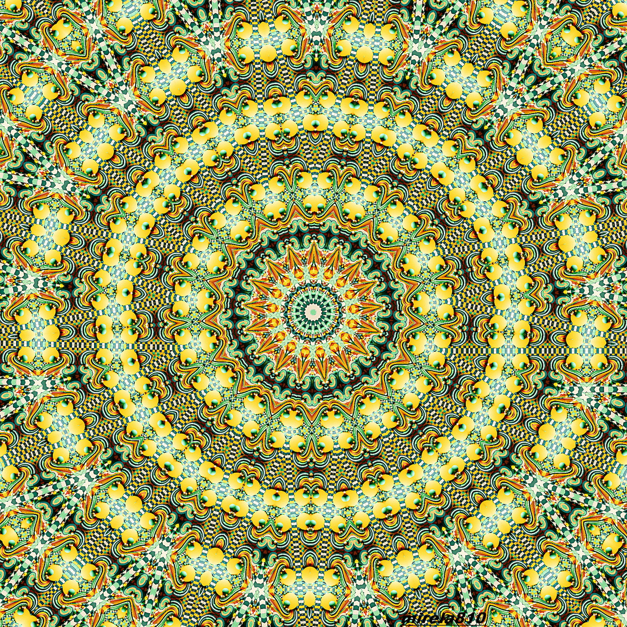 Yellow Green Mandala Pattern