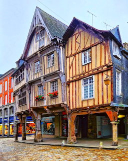Dinan France Half-Timbered Houses