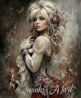 Fantasy portrait of a woman with colorful flowers around her