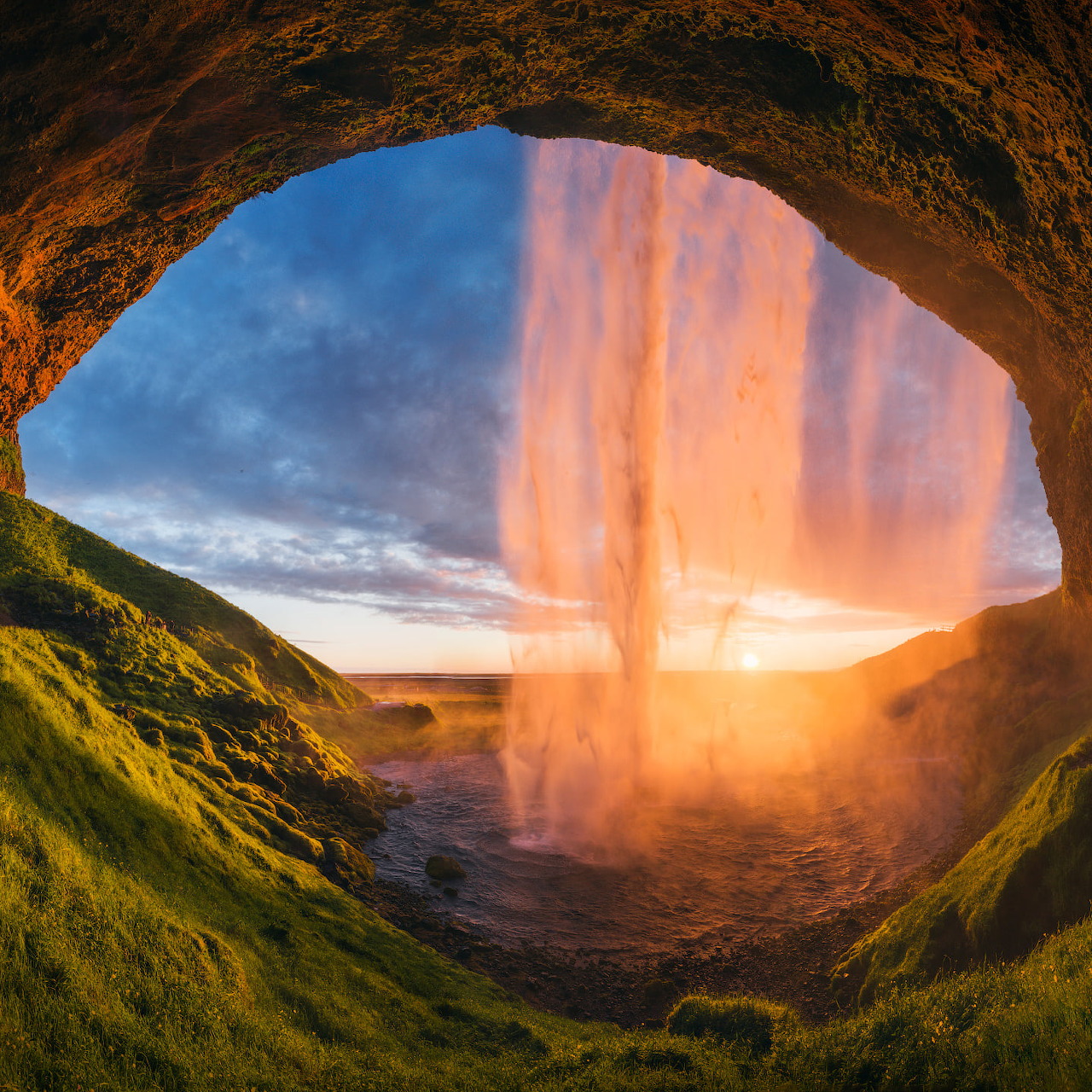 Waterfall Cave Sunset View