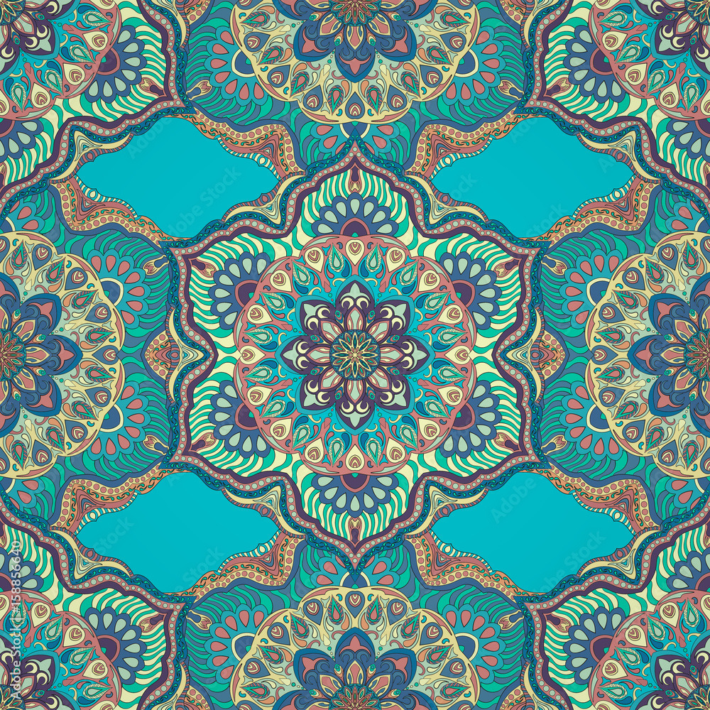 Ornate Turquoise Mandala Pattern