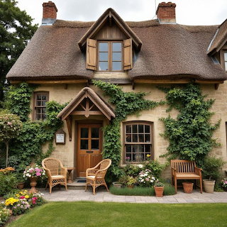 English Thatched Cottage Garden