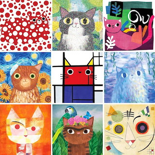 Artistic Cat Collage Grid