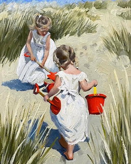Girls Playing in Sand Dunes