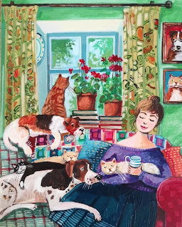 Woman With Cats