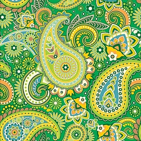 Green Yellow Paisley Pattern