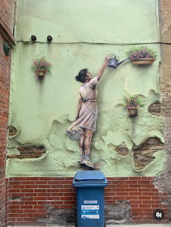 Street Art Flower Girl Mural