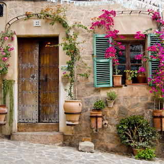 Mediterranean Stone House Facade