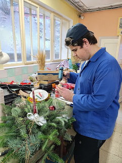 Man Making Wreath