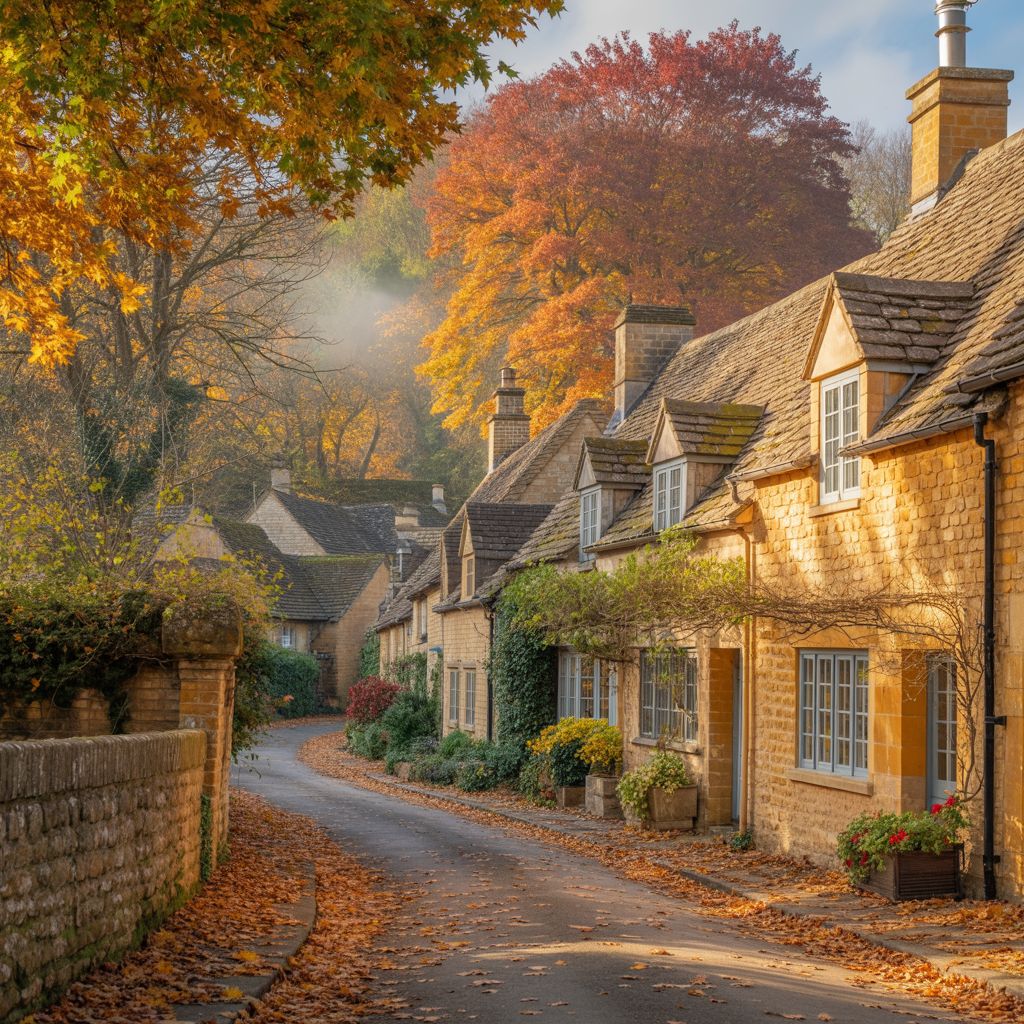 Autumn Cotswold Cottage Village