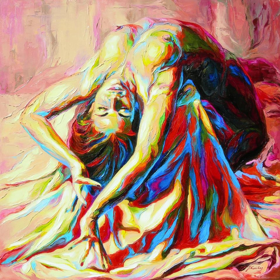 Colorful Reclining Woman Portrait