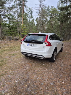 White Volvo V60 in Forest