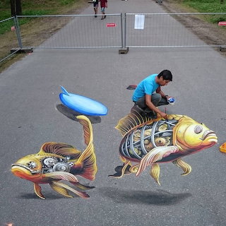 3D Chalk Art Fish
